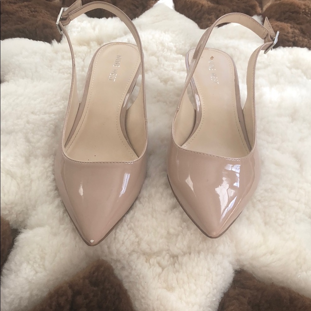Nine West Nude Patent leather Slingback